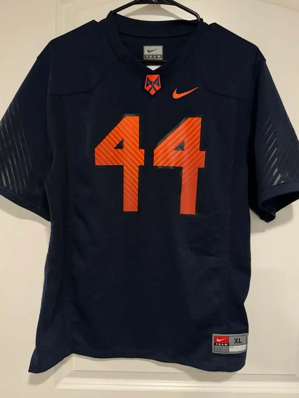 Nike Team Football Jersey #44 Navy Orange Performance Jersey Youth XL